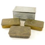 A collection of military items, to include a silver painted aluminium cigarette box, decorated Georg