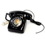 A 1960's GPO model 706 black vintage telephone, unusually fitted with a chrome dial and handle with