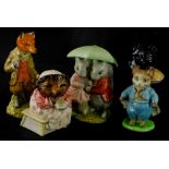 Five Beswick Beatrix Potter figures, Goody and Timmy Tiptoes, Mrs Tiggy-Winkle makes Tea, Tom Kitten