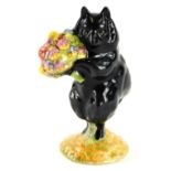 A Beswick Beatrix Potter figure of Duchess with flowers, with black glaze, multi coloured flower pos