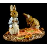 A Beswick Beatrix Potter limited edition figure group, Peter and Benjamin Picking up Onions, number