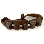 A First World War British Lee Enfield five pocket bandolier.