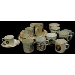 Various First World War related commemorative mugs, to include propaganda pieces related to Britain,