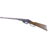 A small air rifle, with beech stock and ebonised barrel and mechanism, indistinct makers stamp, 79cm