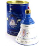 A bottle of Bells commemorative whisky, for the 90th birthday of Queen Elizabeth, the Queen Mother,