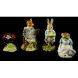 Four Royal Albert Beatrix Potter figures, Mother Ladybird, Foxy Reading, Rabbity and the Patty Pan a