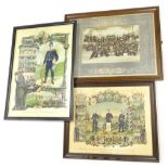 Three late 19thC/early 20thC German military montage memorial pictures, to include one relating to R