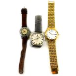 Three gents wristwatches, comprising a Ingersoll gents wristwatch on brown leather strap, a Tissot s