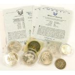 A collection of American coins, to include 1891 dollar, a Morgan dollar from 1889 with certificate a