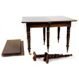 A 19thC and later mahogany extending dining table, the rectangular top with rounded corners, above a
