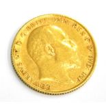 An Edward VII half gold sovereign, dated 1907.