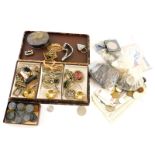 Various vintage and other costume jewellery, comprising paste stone set belt buckles, brooches, ladi