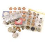 A quantity of mainly British copper nickel silver and other coins.