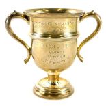 A George V small two handled silver trophy, engraved Preston Grammer School 1926 High Jump (open win