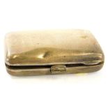 An Edwardian small rectangular silver cigarette case, of plain form with a gilt interior, Birmingham