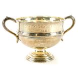 A George V silver two handled trophy, engraved Preston Grammer School 1926, 100 Yards (open 1st winn