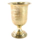 A George V plain silver trophy, engraved Preston Grammer School 1924 Long Jump (open 1st LFF Fenton)