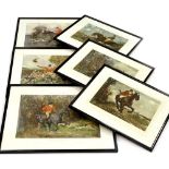 After Frank Gillet. Scenes from Surtees, coloured sporting prints, a set of three, 49cm x 62cm, and
