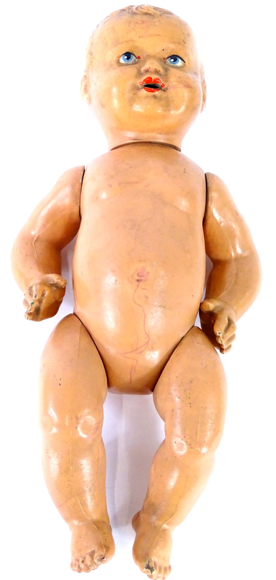 A Pedigree type child's doll, with composition head, limbs, etc., indistinct mark to reverse, 44cm h