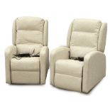 A pair of Wilcare Riva electric reclining armchairs. The upholstery in this lot does not comply with