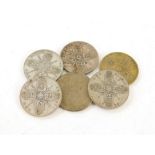 Six various florins for 1921, 1923, 1924 (3) 1926, 65g.
