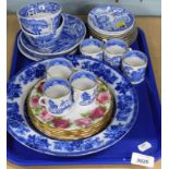 Various blue and white wares, to include Cauldon coffee cans and saucers, Spode Italian tea cups and