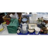 General household effects, to include champagne flutes, waste paper bins, delft plate, cafetiere, va