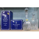 A quantity of glassware, to include cut glass decanters, Royal Doulton Georgian wine glasses, decant