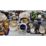 Decorative china and effects, to include cabinet plates, various pottery cottages, butter dish and c