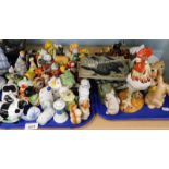 Various novelty salt and pepper shakers, to include cows, apples, owls, cigarette cards, Wedgwood Ja