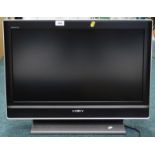 A Sony Bravia 26" LCD digital colour TV, with lead, lacking remote.