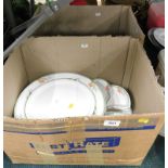 Part Dudson dinner wares, to include dinner plates, side plates, etc. (2 boxes).