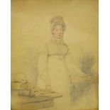 19thC School. Portrait of a maiden, drawing, 25cm x 20cm, and another. (2) Provenance: The Estate of