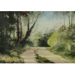 T. Moore (20thC). Country lane, watercolour, signed, 24cm x 35.5cm.