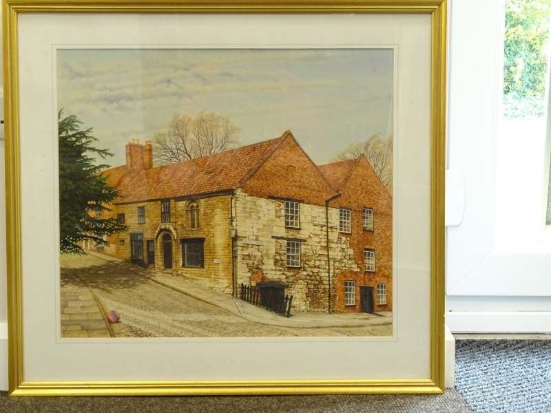 Dunthorne (20thC). Christ's Terrace (Lincoln), watercolour, signed, 48cm x 56.5cm. - Image 2 of 4