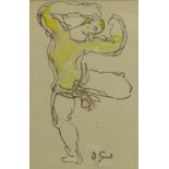 Duncan Grant (1885-1978). Study of a dancer, watercolour drawing, signed, 28.5cm x 19cm.