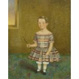 19thC British School. Portrait of a Child, watercolour, 17.5cm x 14cm.