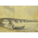 Rachel Mary Harriet Kinnear (1848-1925). Berwick Bridge, watercolour, initialled, titled and dated O