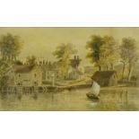 Smythe (19thC). River scene, landscape - pair, indistinctly signed, 16cm x 26cm.