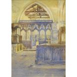 Rachel Mary Harriet Kinnear (1848-1925). Church interior, watercolour, 35cm x 25cm, and two others.