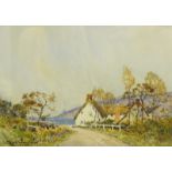 Charles Eyres Simmons (1872-1955). Coastal landscape with cottage, watercolour, signed, 24.5cm x 34c