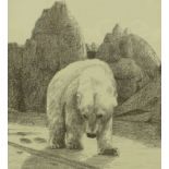 Fridjtof Nansen (1861-1930). Polar bear, artist signed print 1066/5000, 44cm x 35.5cm, J. Arthur Br