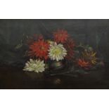 19thC British School. Floral still life, oil on canvas, 52.5cm x 34.5cm.