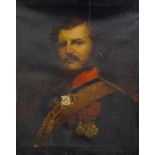 19thC British School. Head and shoulders portrait of a military gentleman, oil on canvas, 75cm x 62.