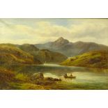 Martin M Jacobi (1839-?). Snowdon from Llyn Llydaw, oil on canvas, signed, titled and dated 1882 ver