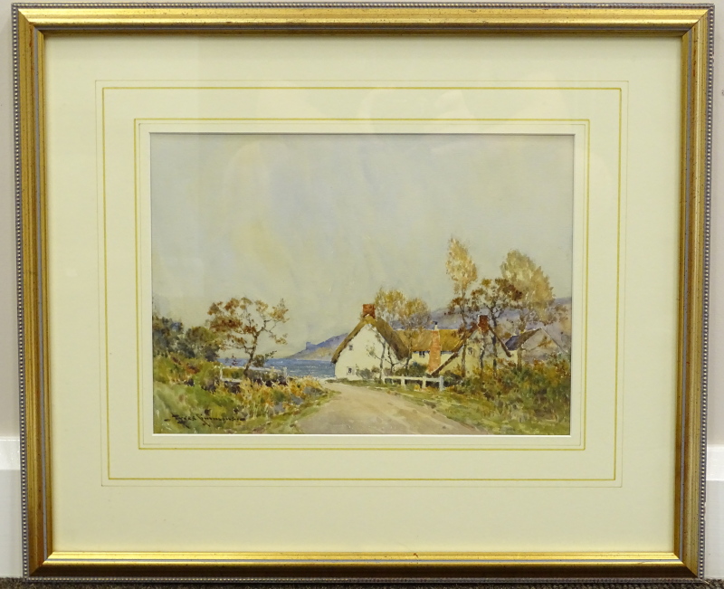 Charles Eyres Simmons (1872-1955). Coastal landscape with cottage, watercolour, signed, 24.5cm x 34c - Image 2 of 4