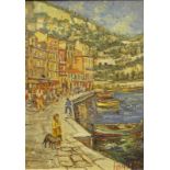 •Georges Laporte (1926-2000). Port de Villefranche quai courbet, oil on board, signed and titled ver