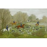 Vincent Haddelsey (1934-2010). The Hunt, artist signed and numbered coloured print, XV/XXXVI, 57cm x