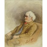 Rachel Mary Harriet Kinnear (1848-1925). Old gentleman, watercolour, initialled and dated 1903, 30cm