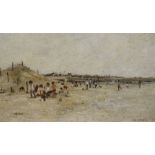 Peter Brannan (1926-1994). Coast scene, Cleethorpes, oil on board, signed and dated (19)75, 30cm x 4